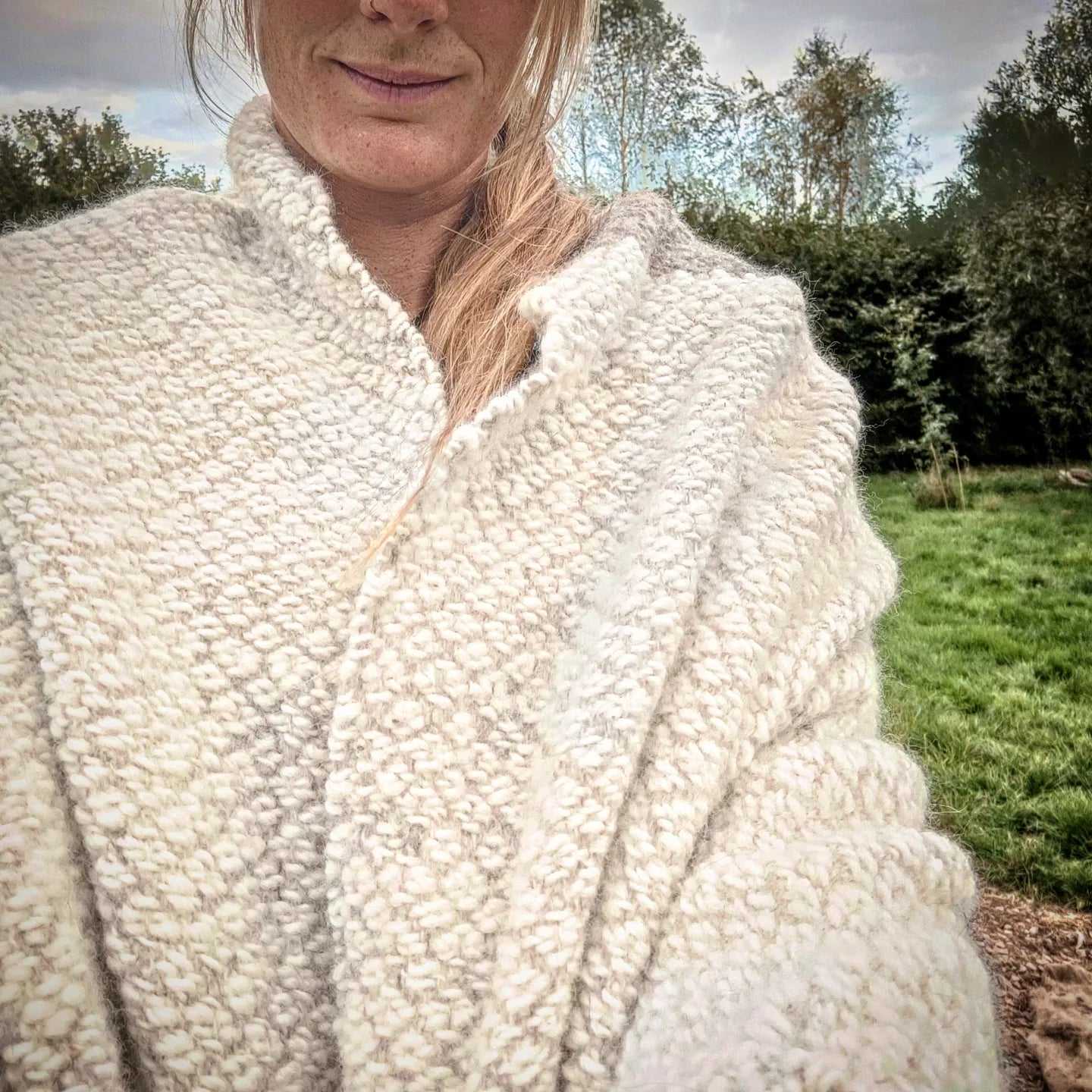 Rose. Handspun handwoven Portland wool blanket.