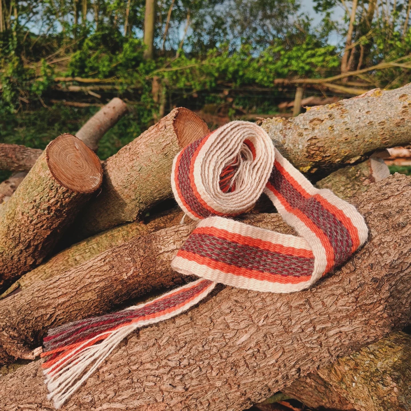 Hand woven wool band