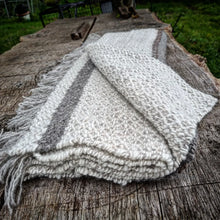 Load image into Gallery viewer, Rose. Handspun handwoven Portland wool blanket.
