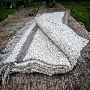 Rose. Handspun handwoven Portland wool blanket.