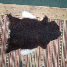 Load image into Gallery viewer, Black and White Soay Cross Sheepskin Rug
