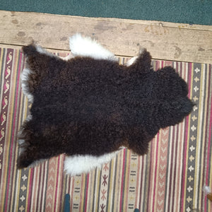 Black and White Soay Cross Sheepskin Rug