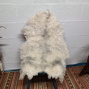 Cream and Grey Shetland Icelandic Sheepskin Rug