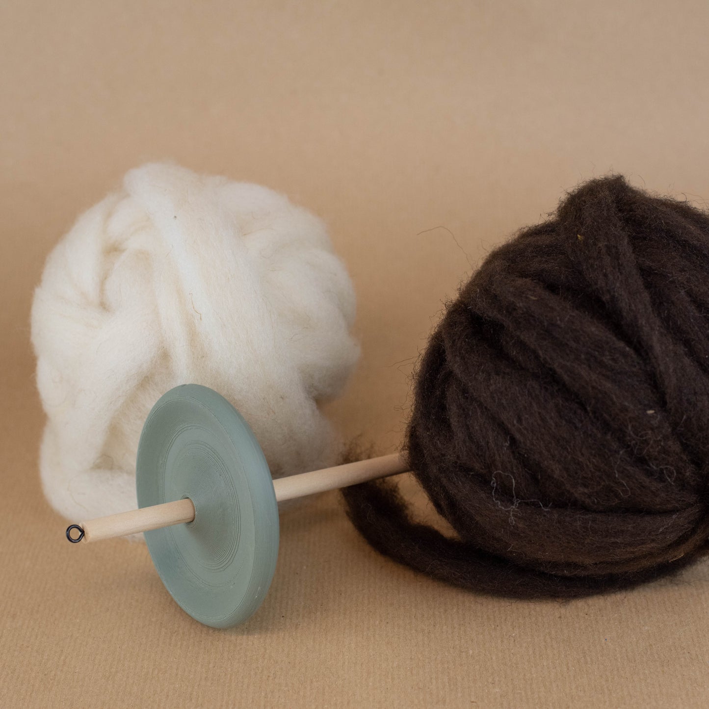 Drop Spindle Kit with Blade Shorn Wool