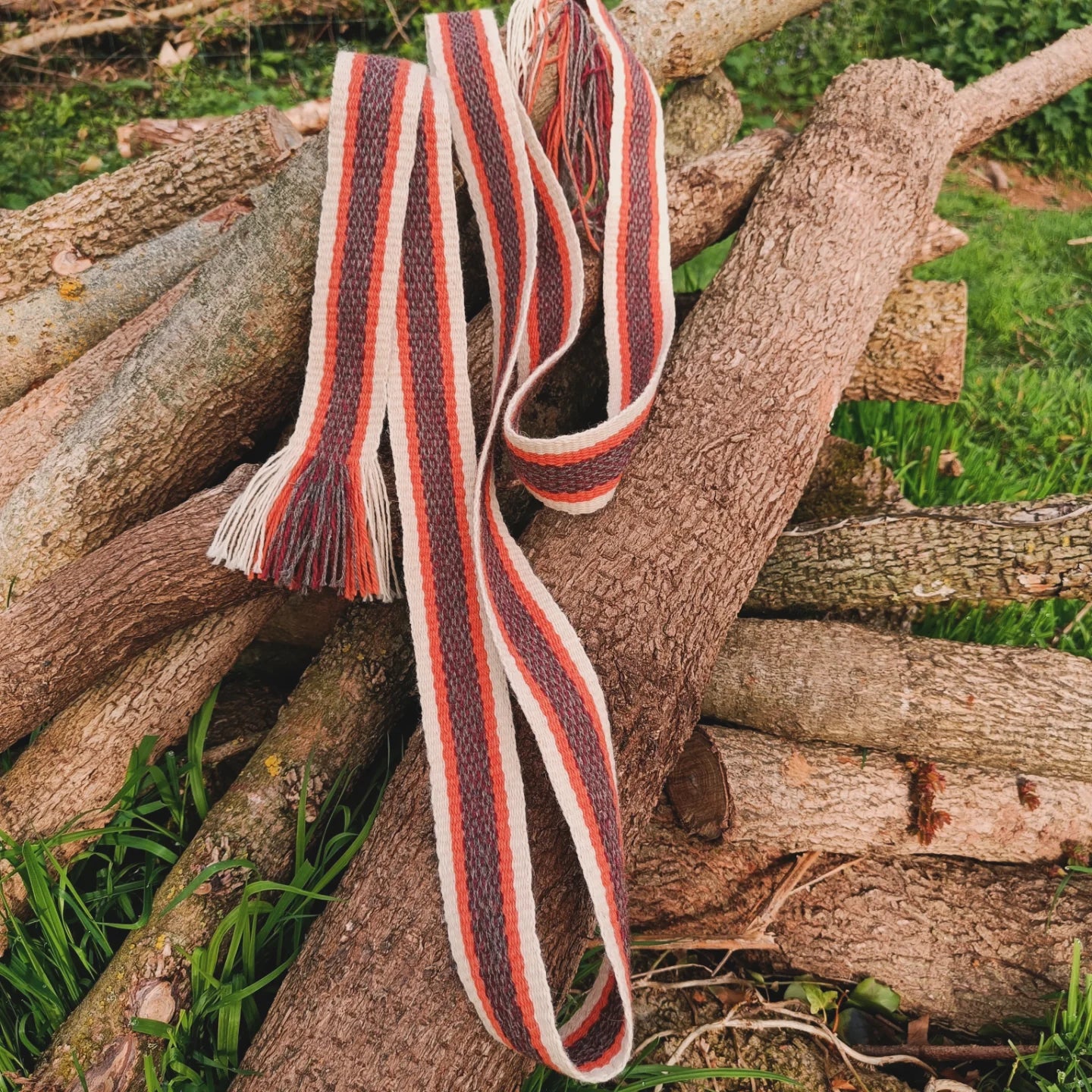 Hand woven wool band