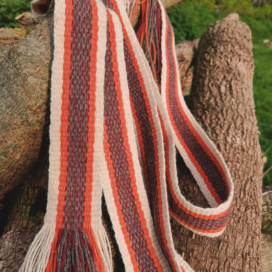 Hand woven wool band