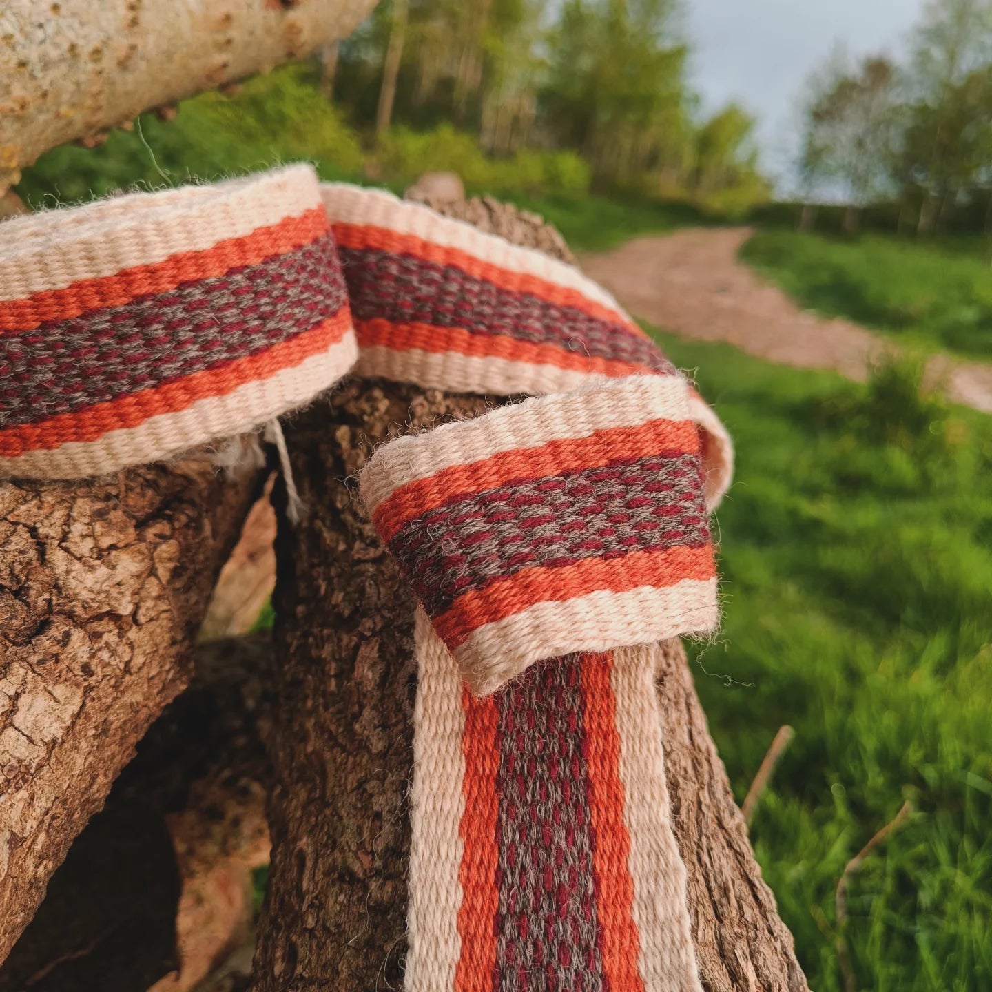 Hand woven wool band