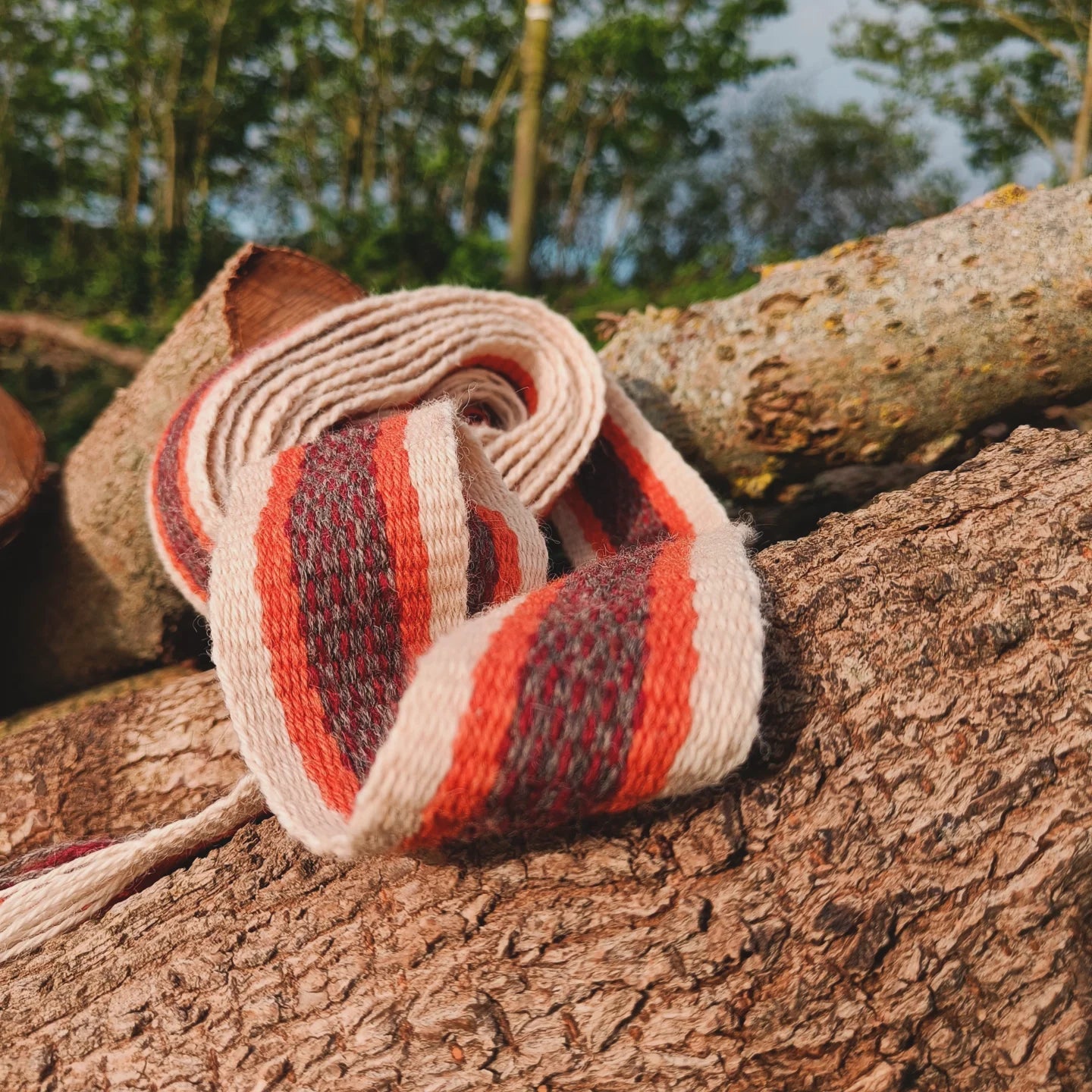Hand woven wool band