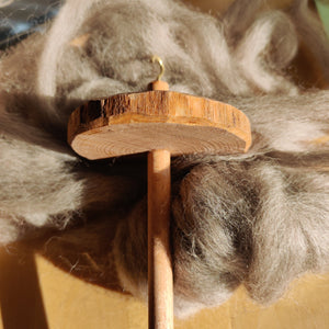 Drop Spindle Kit with Blade Shorn Wool