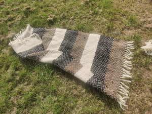 Ronsson. High welfare, hand-crafted lamb's wool throw from our three Shetland Icelandic cross rams.